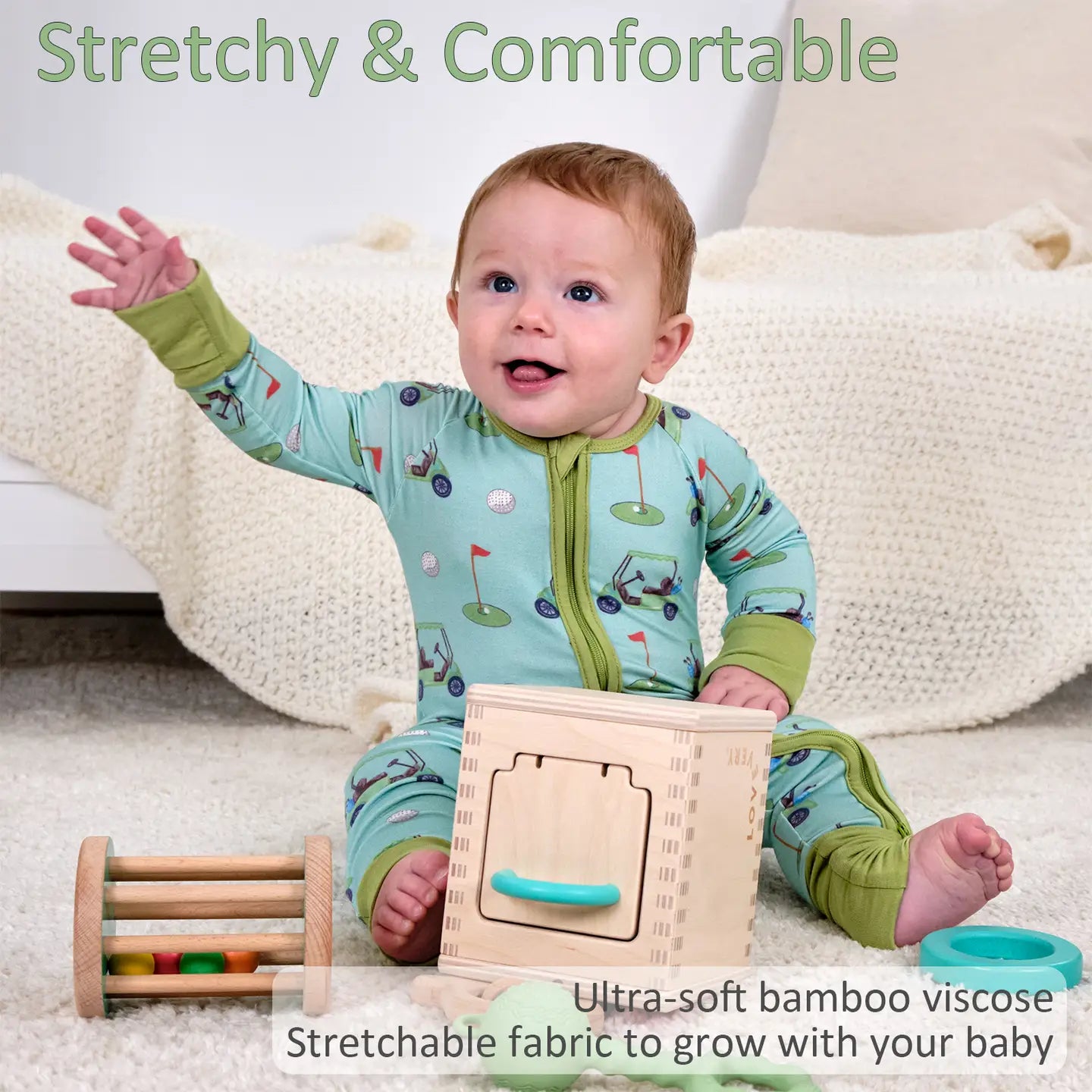 Bamboo Baby Convertible Zipper Pajama Golf A Round