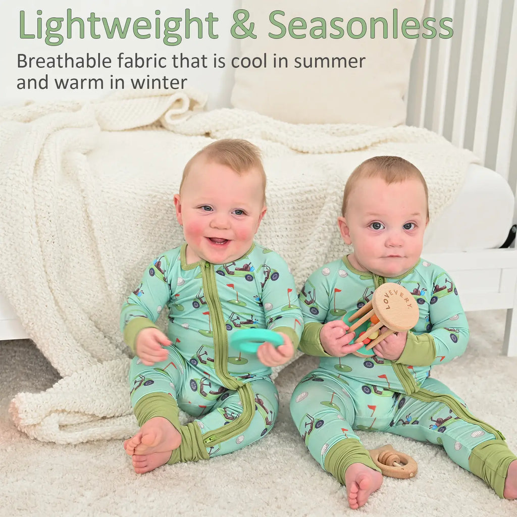 Bamboo Baby Convertible Zipper Pajama Golf A Round