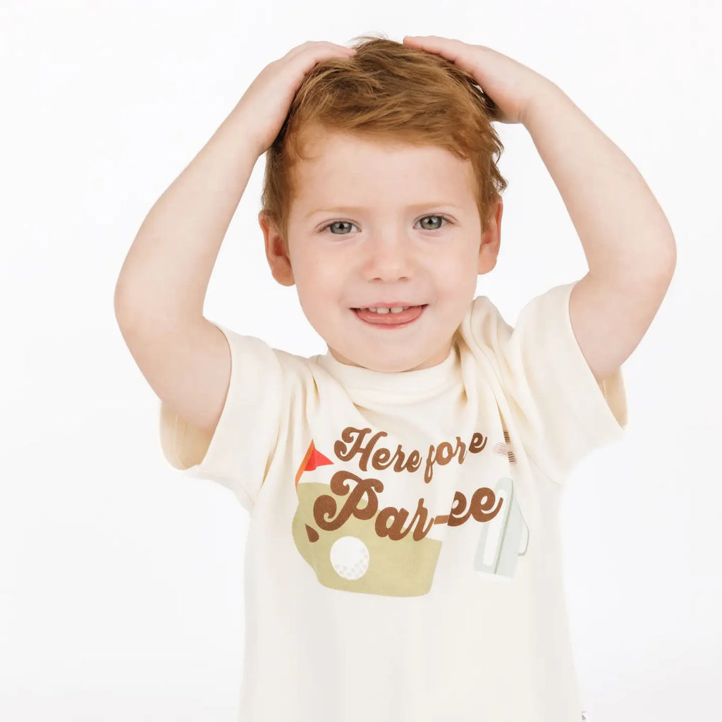 Here For the Par-Tee Golf Cotton Toddler Short Sleeve Shirt