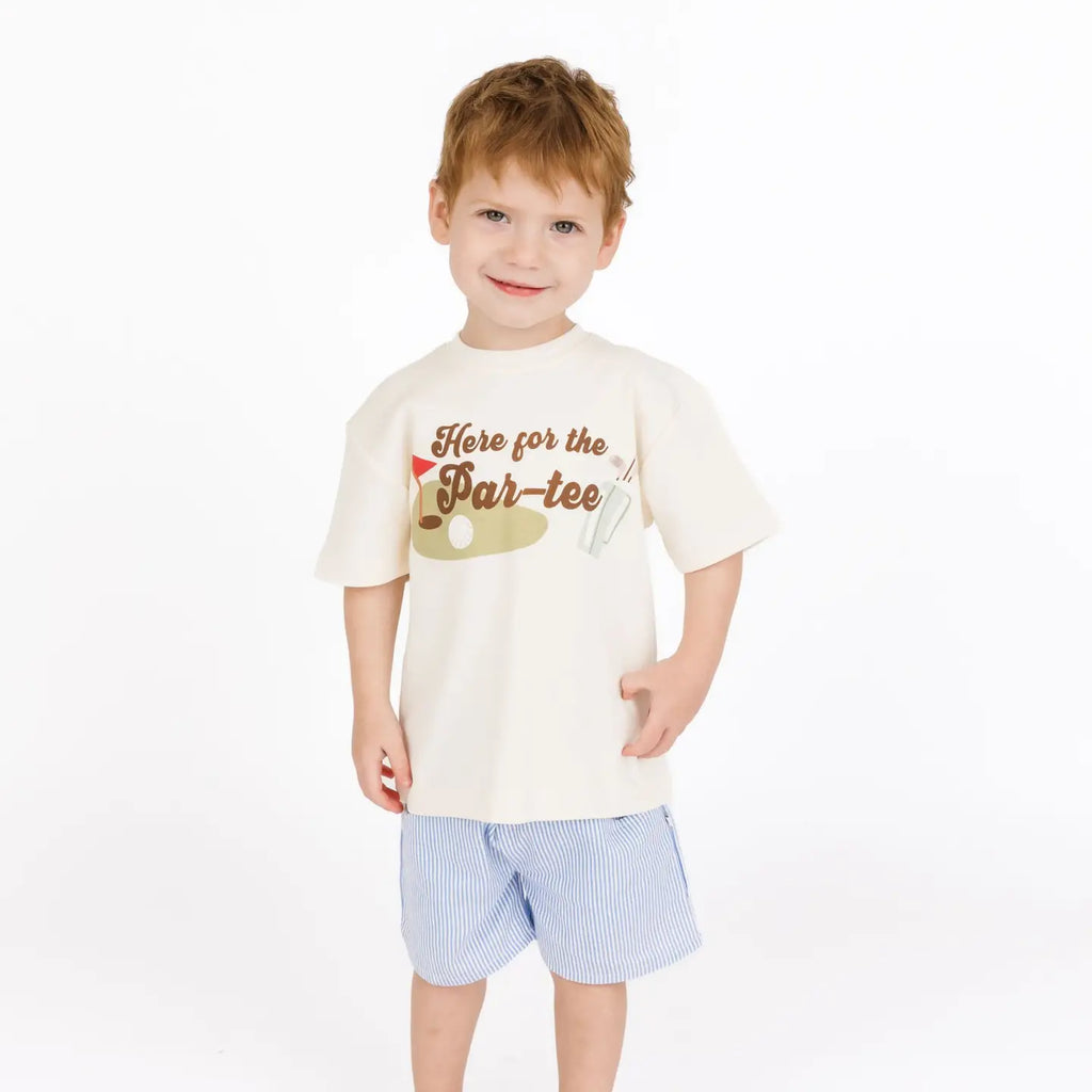 Here For the Par-Tee Golf Cotton Toddler Short Sleeve Shirt